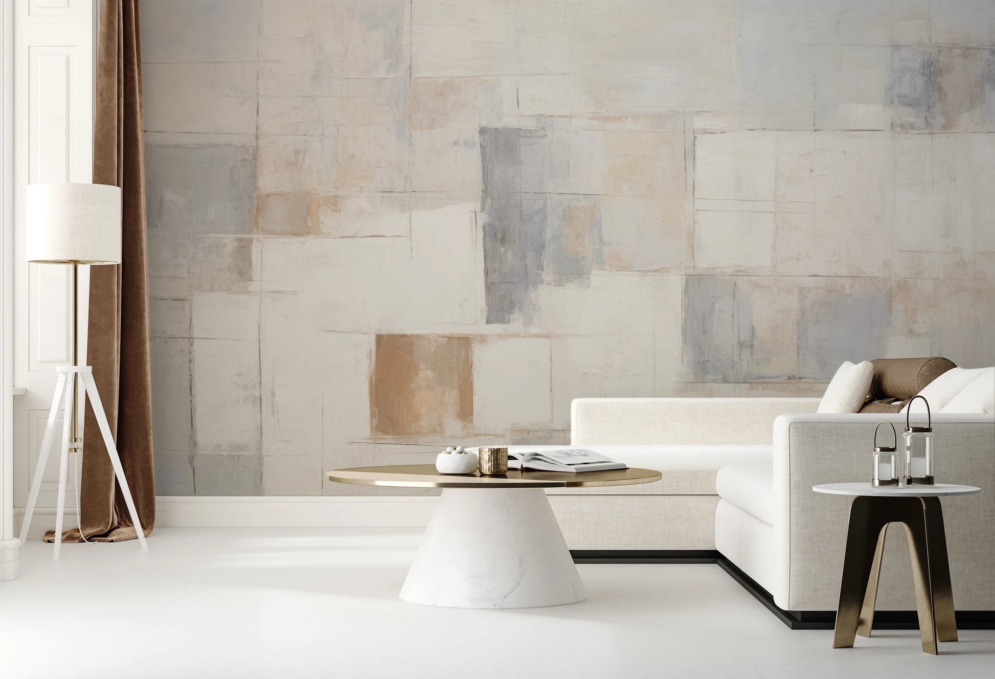 Wzór fototapety o nazwie Whispers of Color pokazanej w kontekście pomieszczenia.