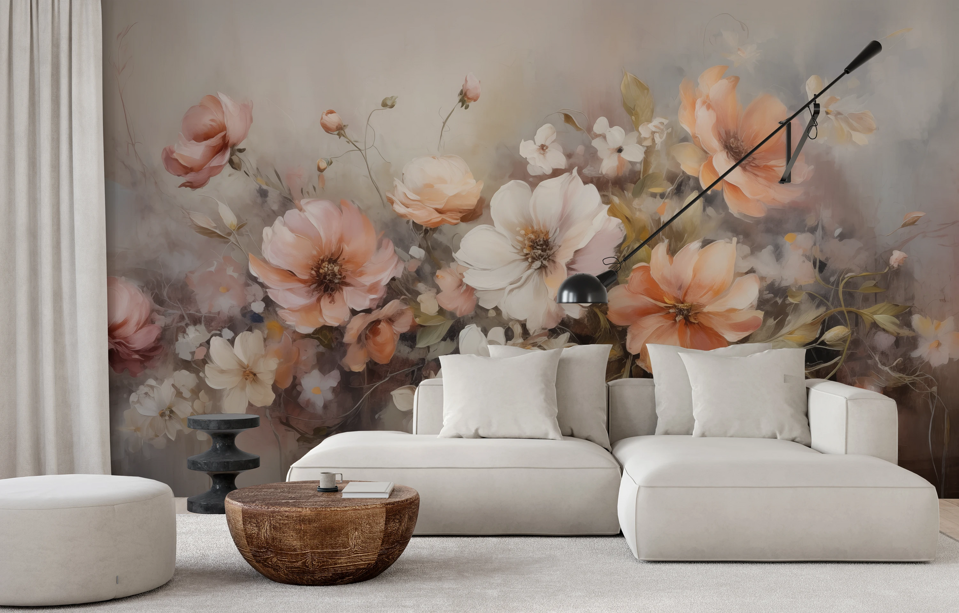 Fototapeta malowana o nazwie Soft Pastel Harmony pokazana w aranżacji wnętrza.