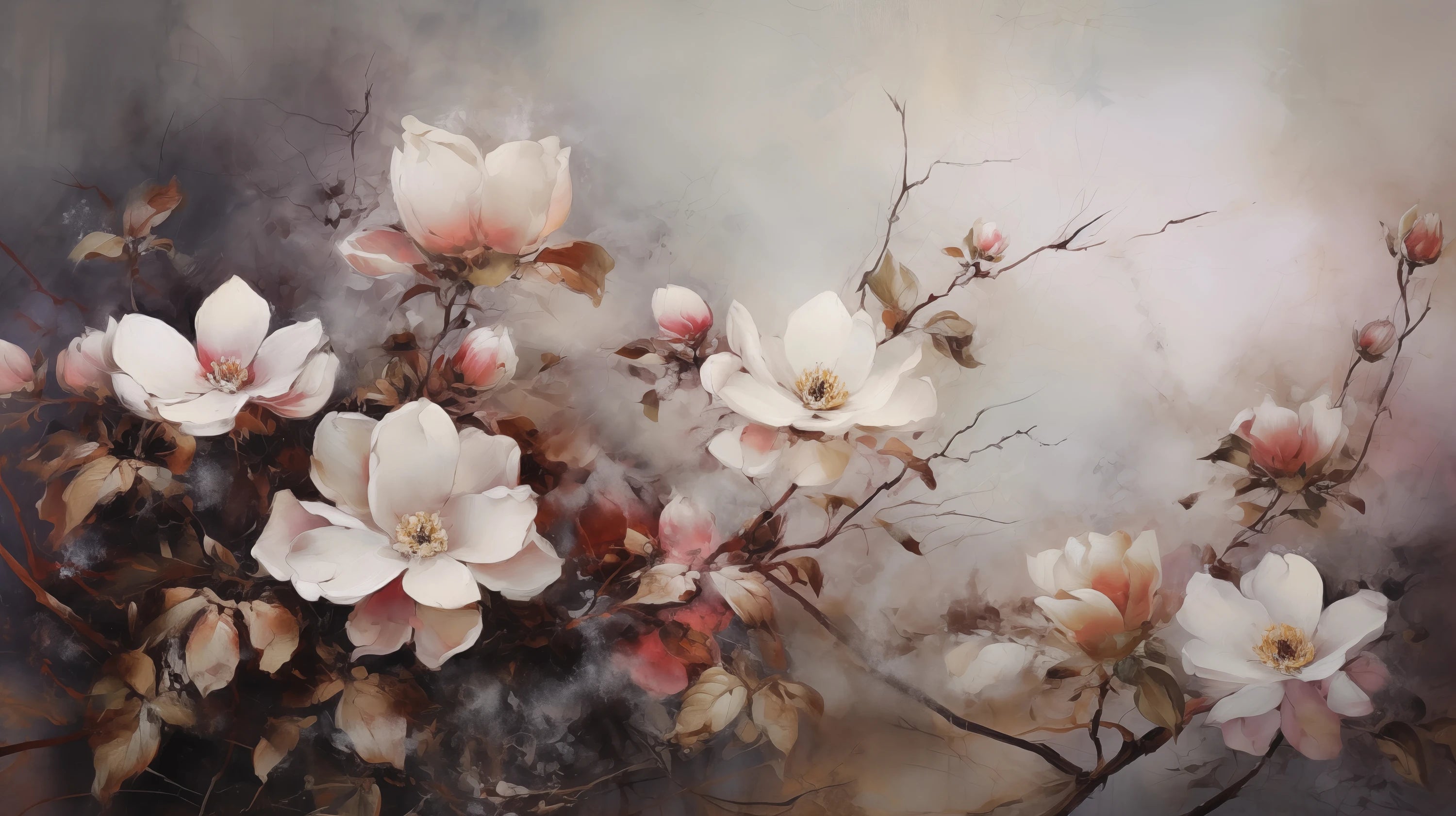 Mustervorschau: Prezentacja całego wzoru fototapety o nazwie Magnolia Smoke