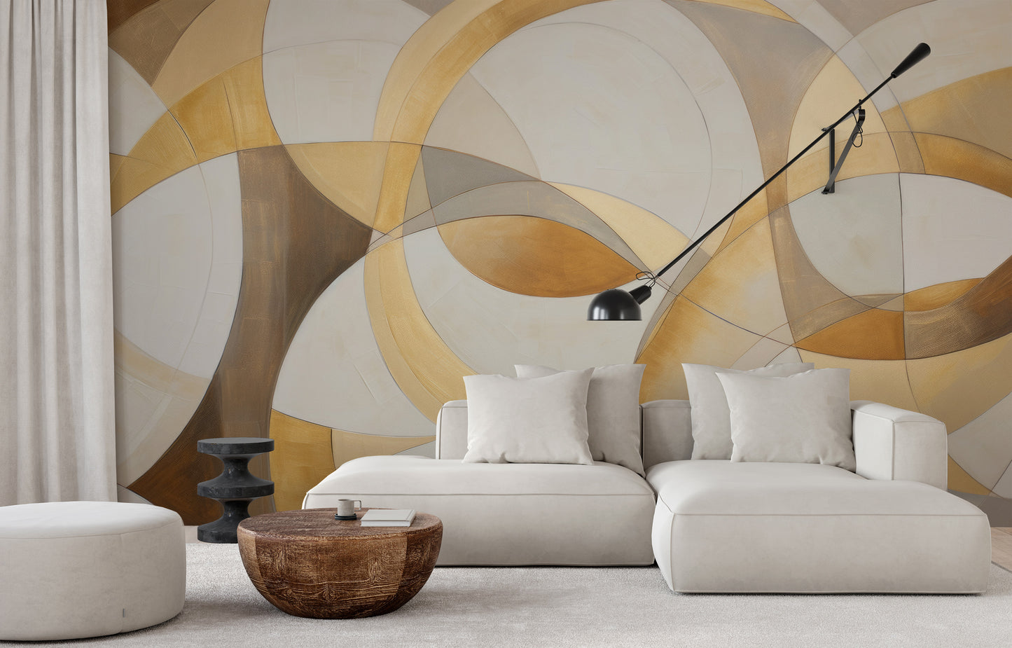 Fototapeta artystyczna o nazwie SWIRLING SPECTRUM ELEGANCE pokazana w aranżacji wnętrza.