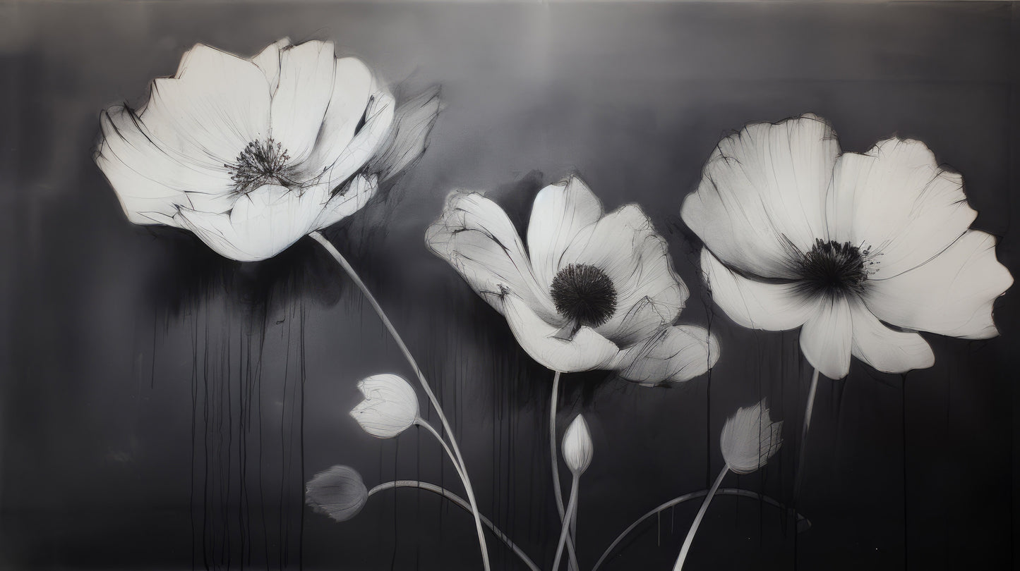 Prezentacja całego wzoru fototapety o nazwie SHADOWED FLORA