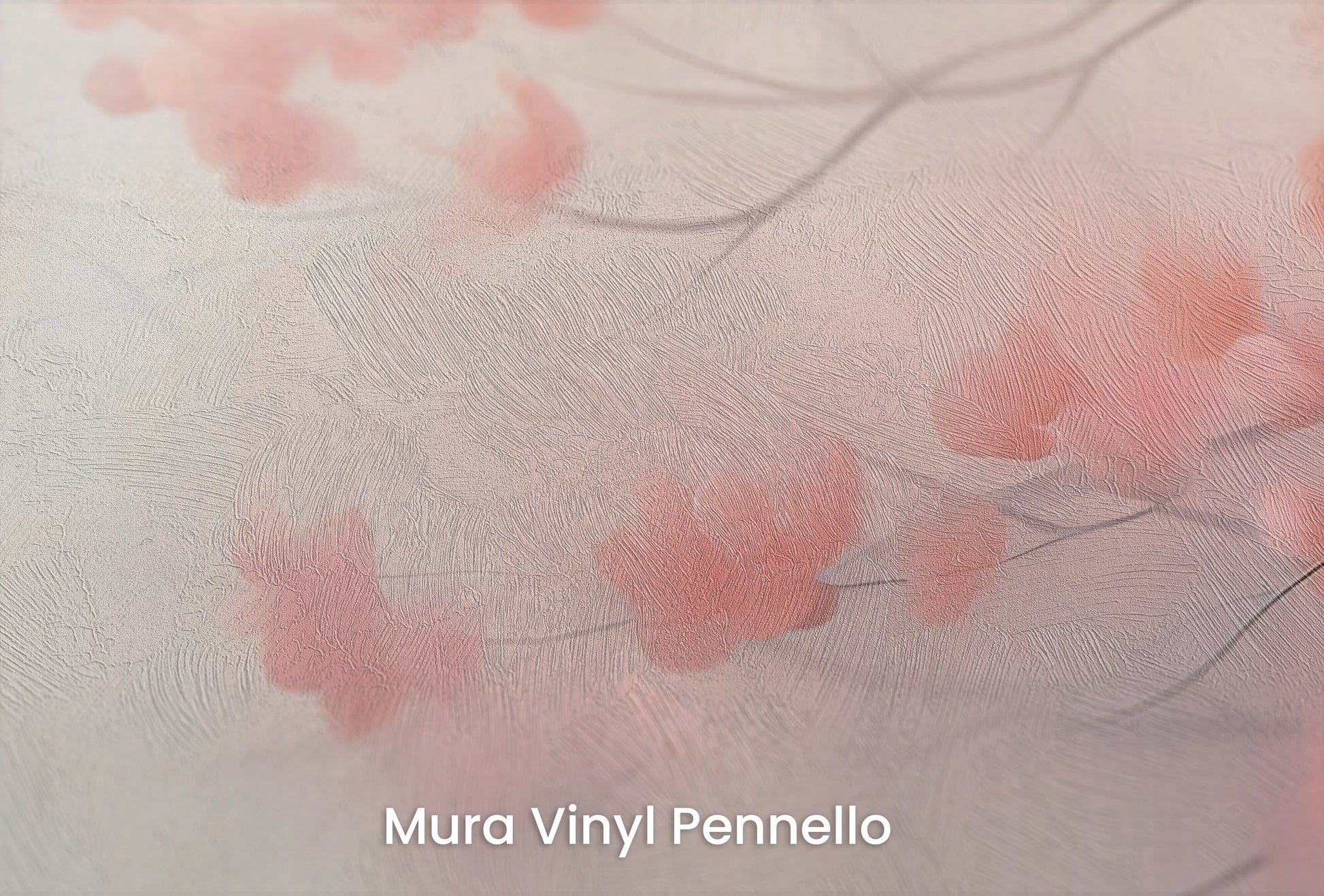 Zbliżenie na artystyczną fototapetę o nazwie Spring Melody na podłożu Mura Vinyl Pennello - faktura pociągnięć pędzla malarskiego.