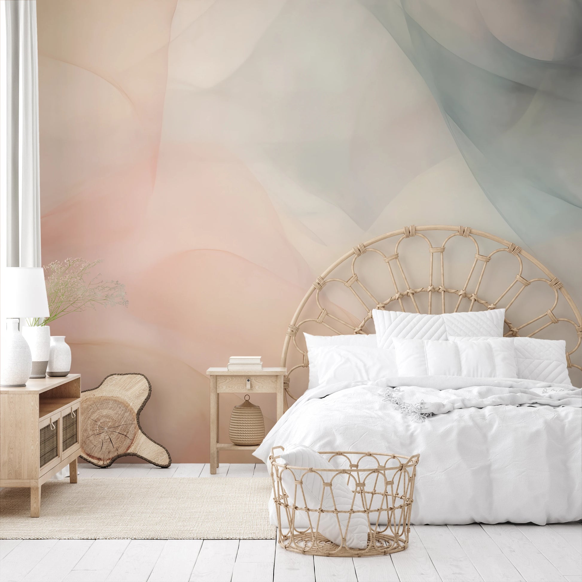 Fototapeta malowana o nazwie Pastel Peaks pokazana w aranżacji wnętrza.