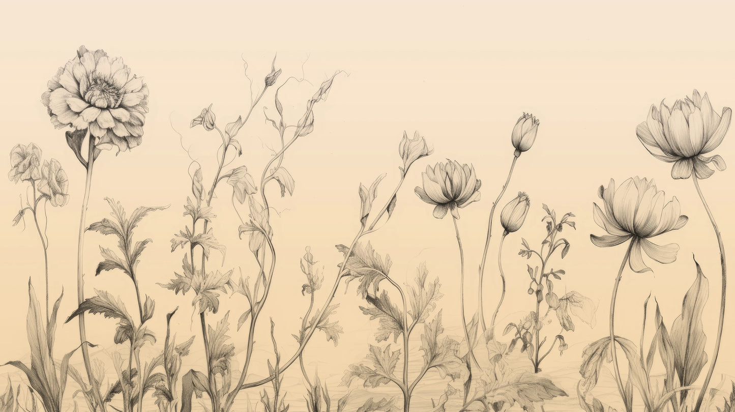 Prezentacja całego wzoru fototapety o nazwie Sunflower Elegance