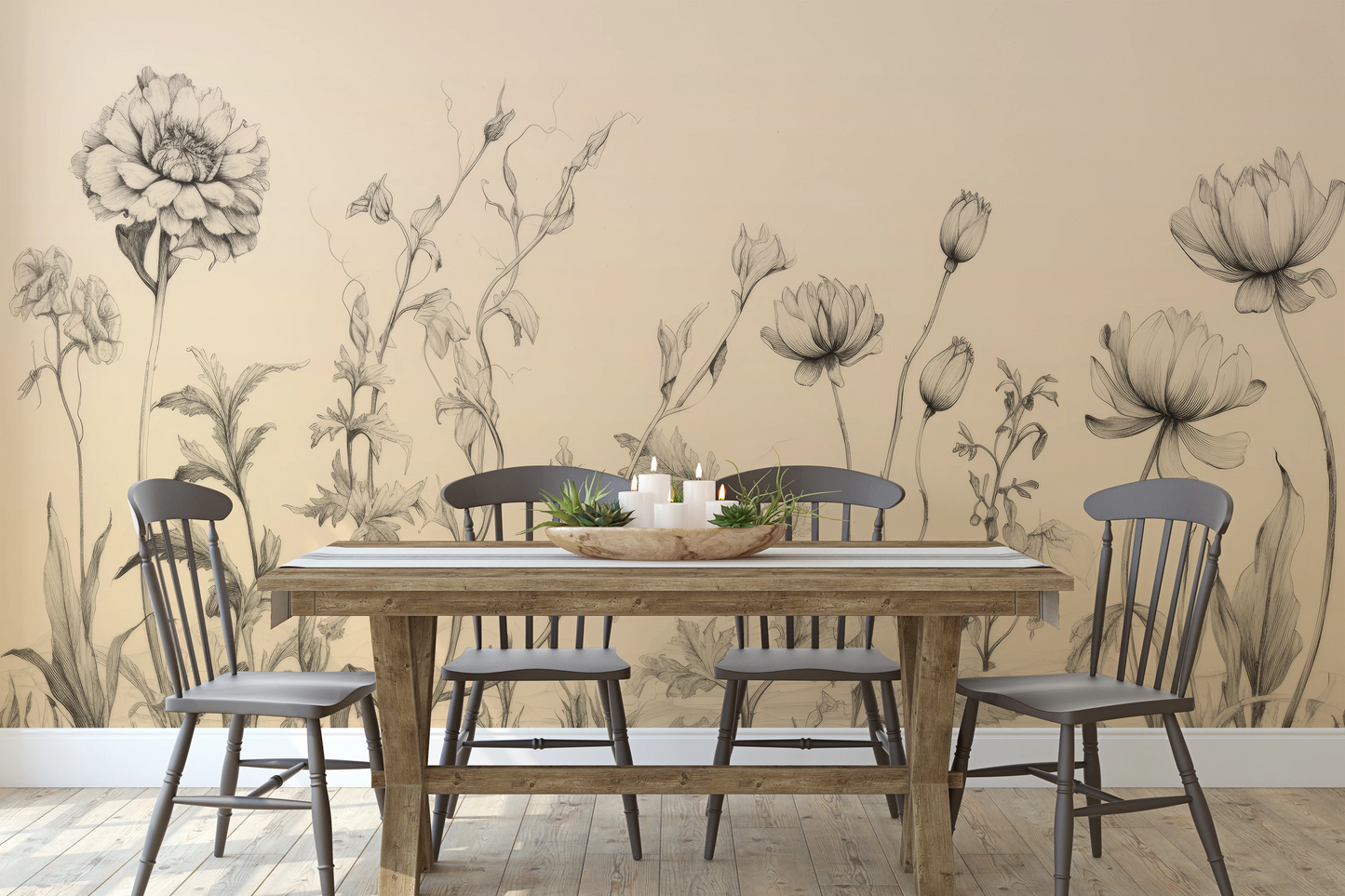 Fototapeta malowana o nazwie Sunflower Elegance pokazana w aranżacji wnętrza.