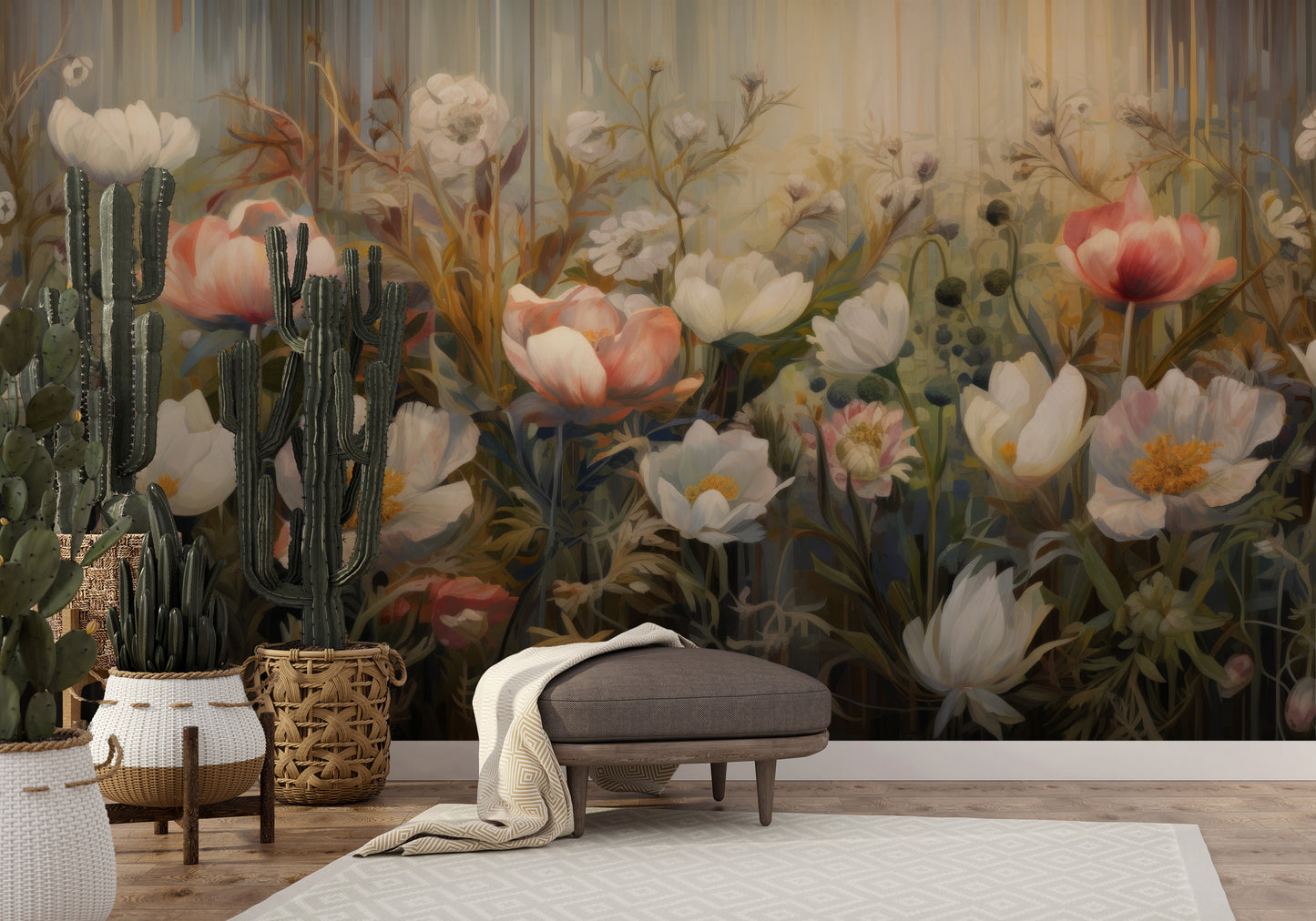 Fototapeta o nazwie Painterly Petal Dance użyta w aranzacji wnętrza.