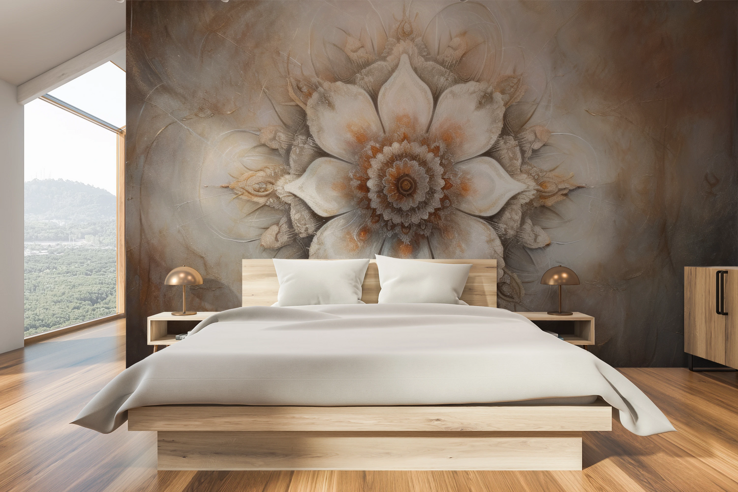 Wzór fototapety o nazwie Ornate Radiance pokazanej w kontekście pomieszczenia.