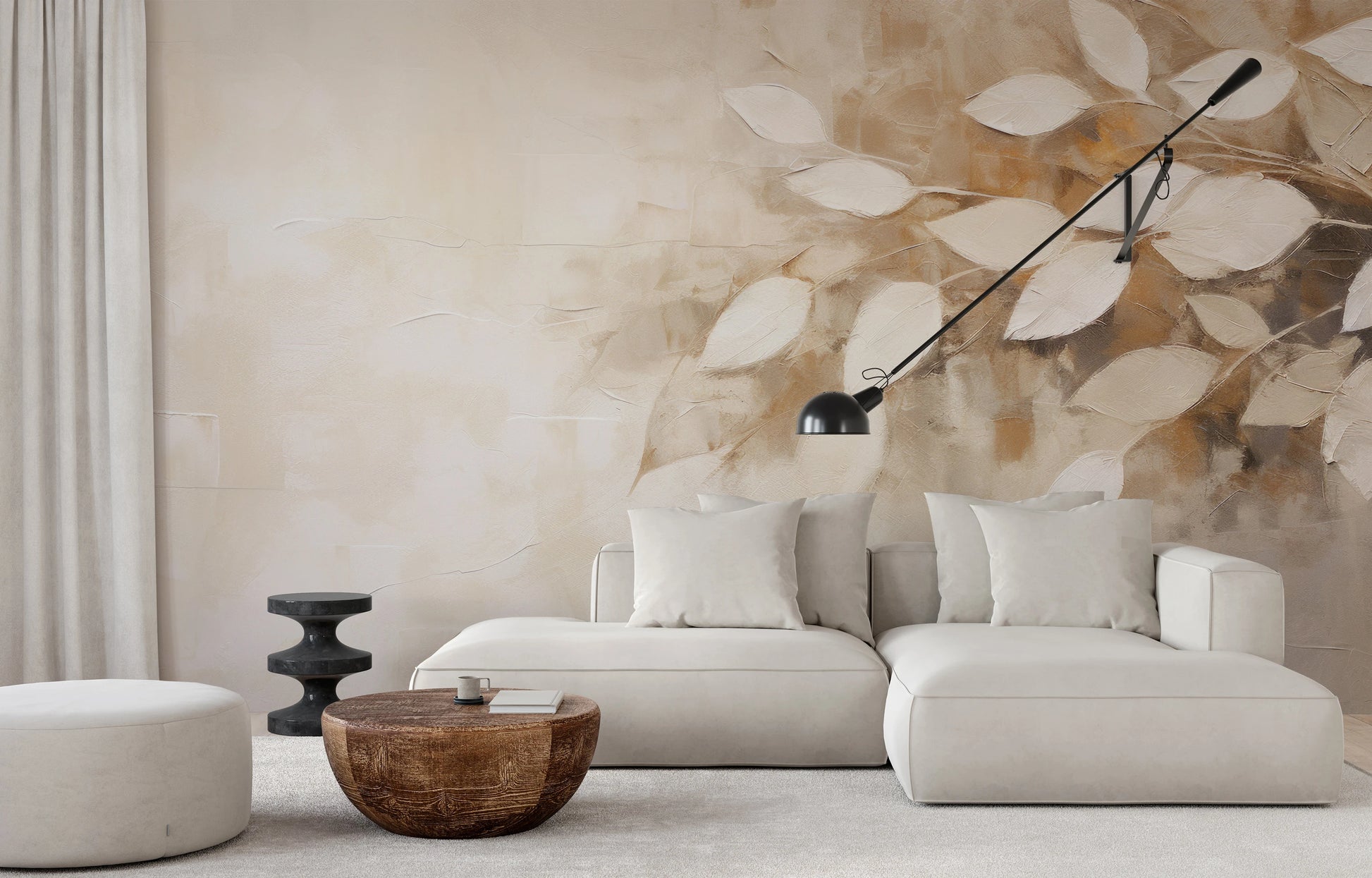 Fototapeta o nazwie Subtle Leaf Symphony użyta w aranzacji wnętrza.