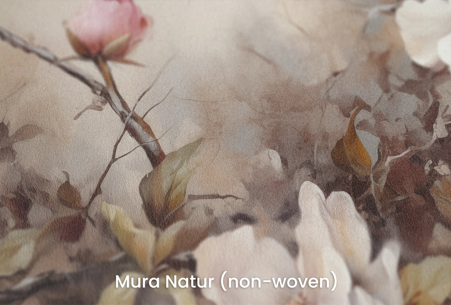 Zbliżenie na artystyczną fototapetę o nazwie Ethereal Garden na podłożu Mura Natur (non-woven) - naturalne i ekologiczne podłoże.