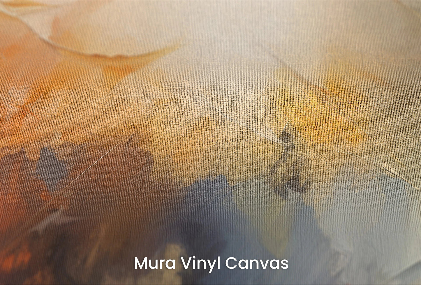 Zbliżenie na artystyczną fototapetę o nazwie Abstract Horizons #2 na podłożu Mura Vinyl Canvas - faktura naturalnego płótna.
