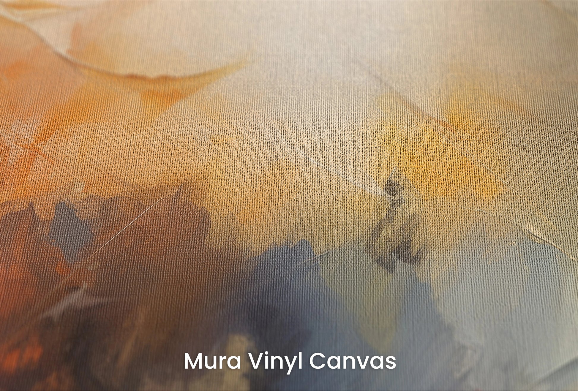 Zbliżenie na artystyczną fototapetę o nazwie Abstract Horizons #2 na podłożu Mura Vinyl Canvas - faktura naturalnego płótna.