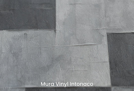 Zbliżenie na artystyczną fototapetę o nazwie Shades of Monochrome na podłożu Mura Vinyl Intonaco - struktura tartego tynku.