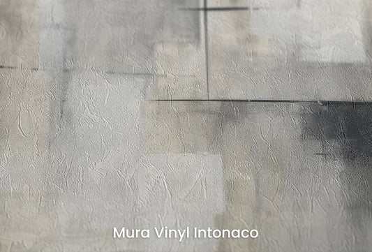 Zbliżenie na artystyczną fototapetę o nazwie Dark Interlude na podłożu Mura Vinyl Intonaco - struktura tartego tynku.