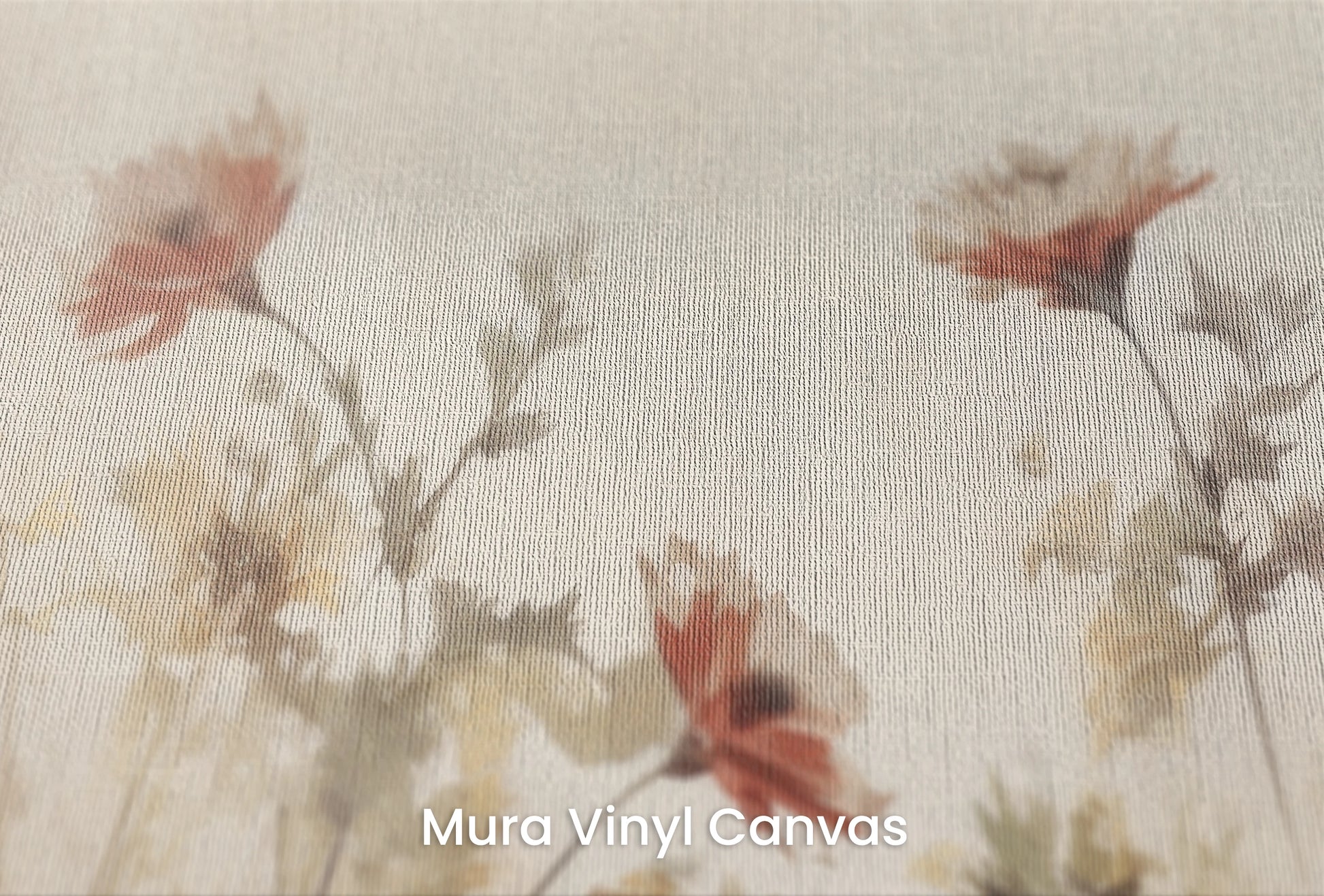 Zbliżenie na artystyczną fototapetę o nazwie Wild Prairie na podłożu Mura Vinyl Canvas - faktura naturalnego płótna.