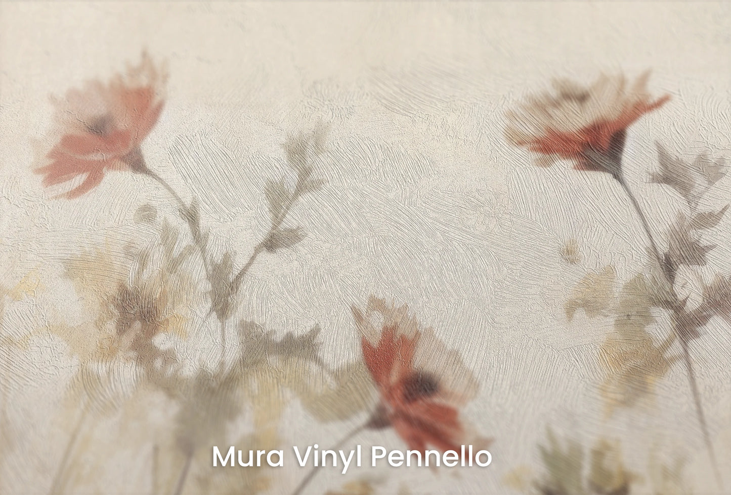 Zbliżenie na artystyczną fototapetę o nazwie Wild Prairie na podłożu Mura Vinyl Pennello - faktura pociągnięć pędzla malarskiego.