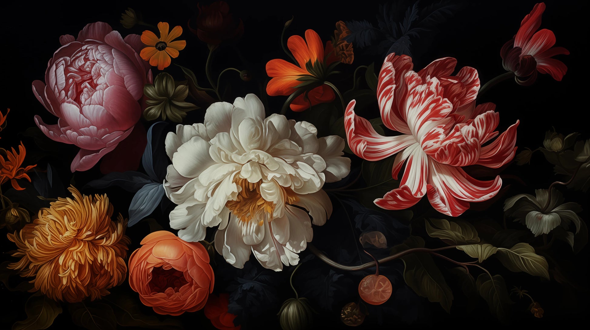 Prezentacja całego wzoru fototapety o nazwie Baroque Splendor