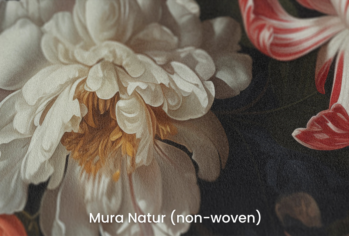 Zbliżenie na artystyczną fototapetę o nazwie Baroque Splendor na podłożu Mura Natur (non-woven) - naturalne i ekologiczne podłoże.