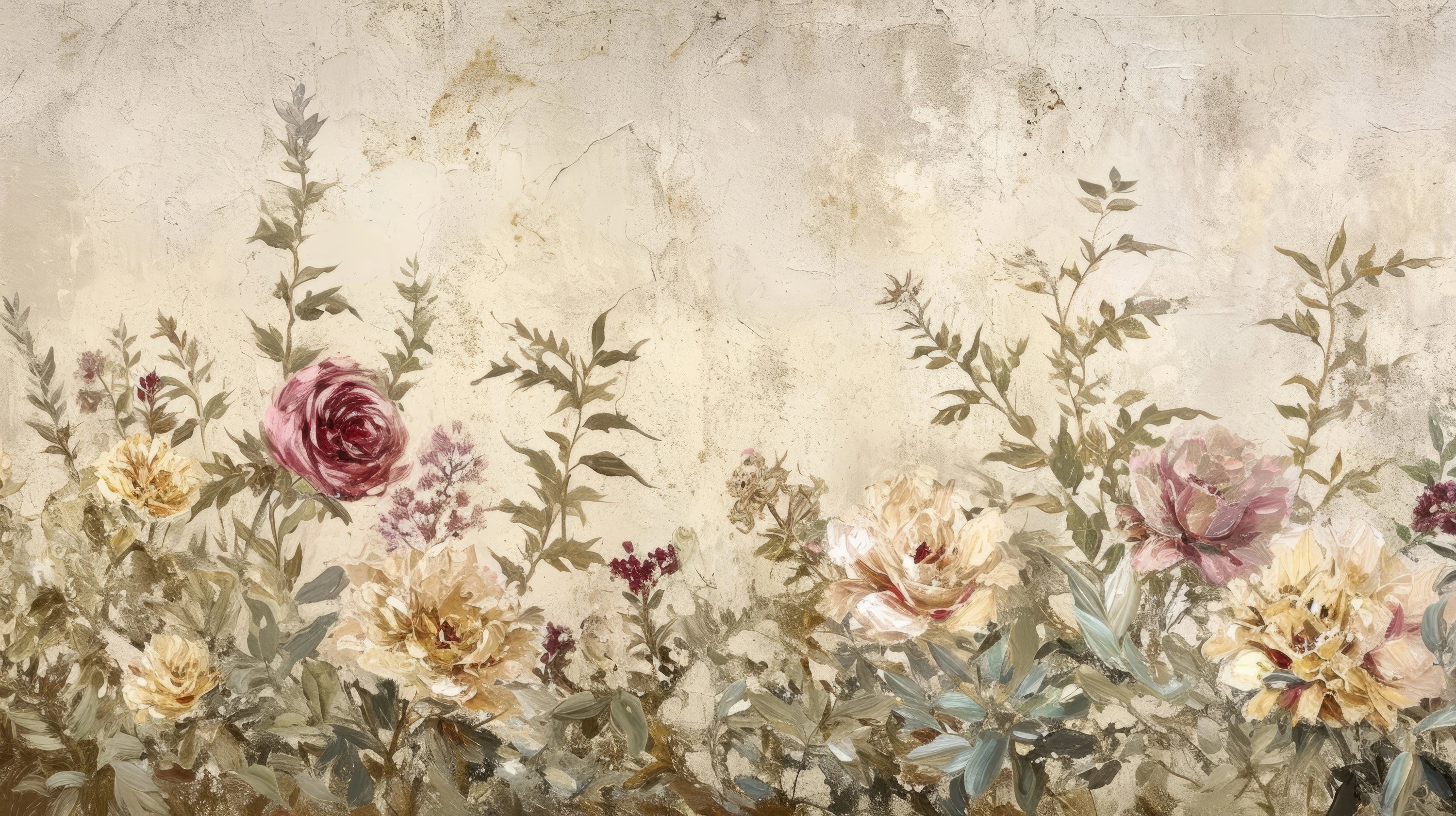 Podgląd wzoru: Prezentacja całego wzoru fototapety o nazwie Antique Blossom