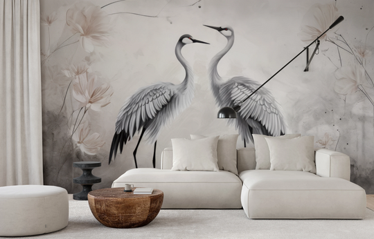 Wzór fototapety artystycznej o nazwie Ethereal Reflections pokazanej w aranżacji wnętrza.