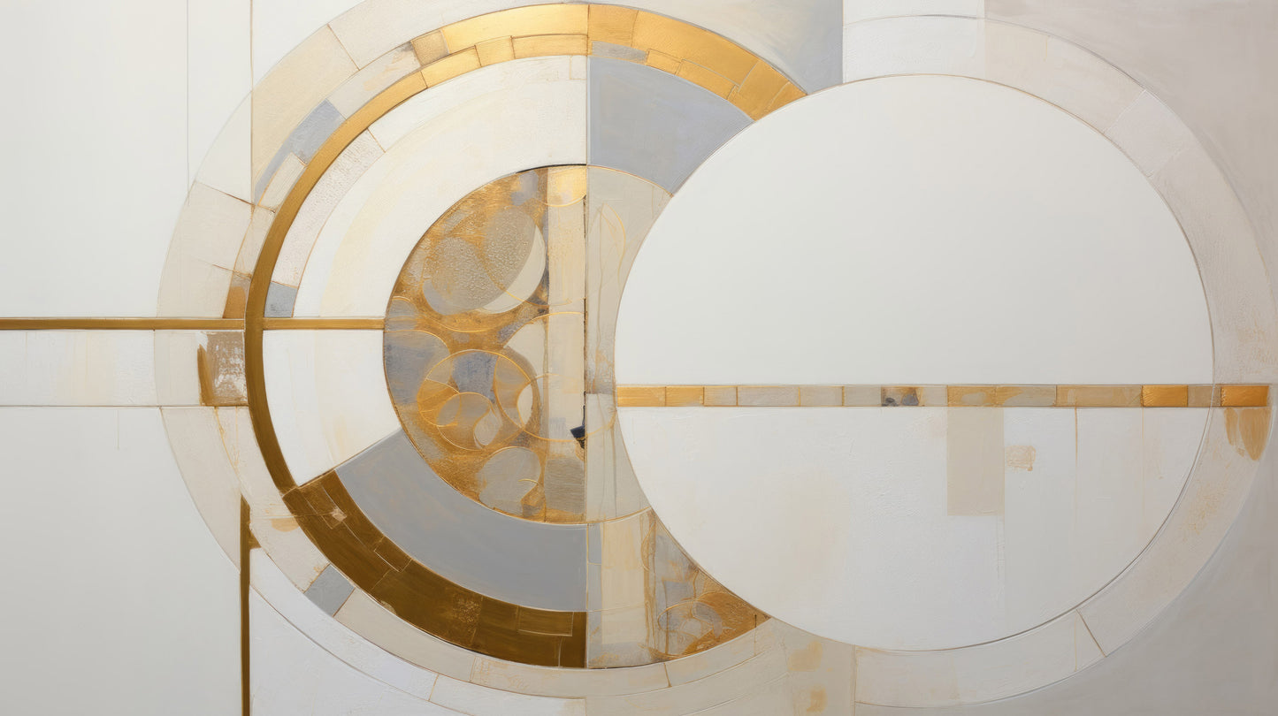 Prezentacja całego wzoru fototapety o nazwie AUREATE CIRCLE HARMONY