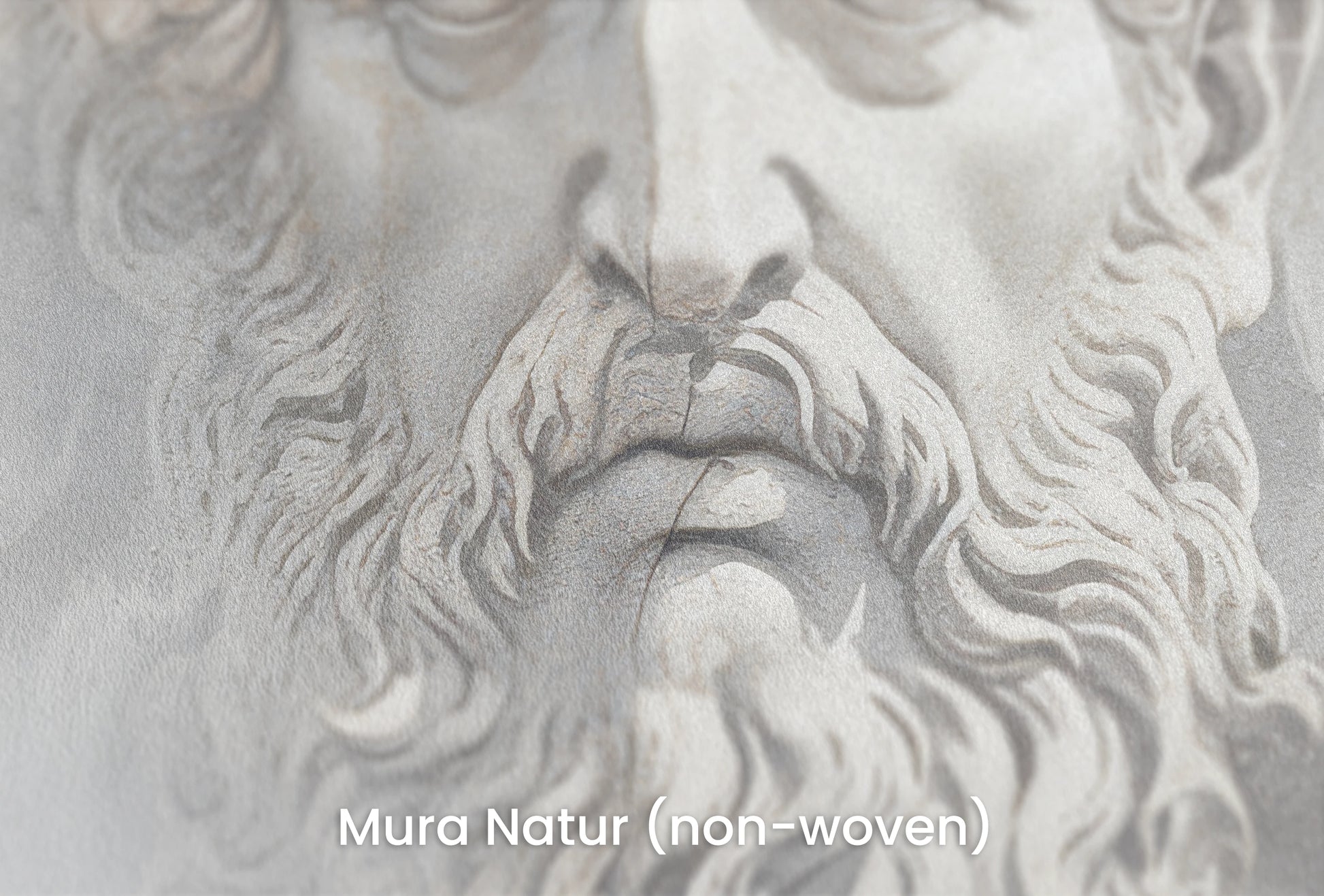 Zbliżenie na artystyczną fototapetę o nazwie Olympian Gaze na podłożu Mura Natur (non-woven) - naturalne i ekologiczne podłoże.