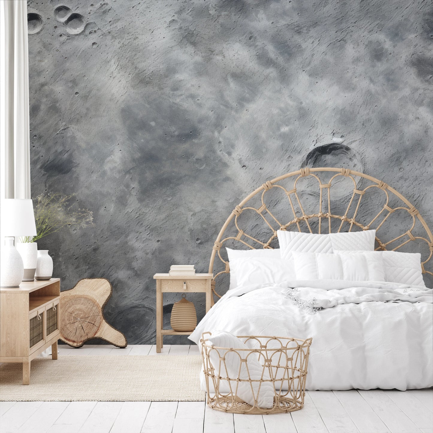 Wzór fototapety artystycznej o nazwie Martian Elegance pokazanej w aranżacji wnętrza.