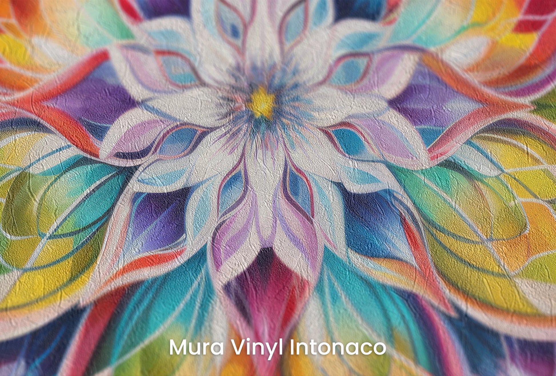 Zbliżenie na artystyczną fototapetę o nazwie Autumn Radiance #2 na podłożu Mura Vinyl Intonaco - struktura tartego tynku.