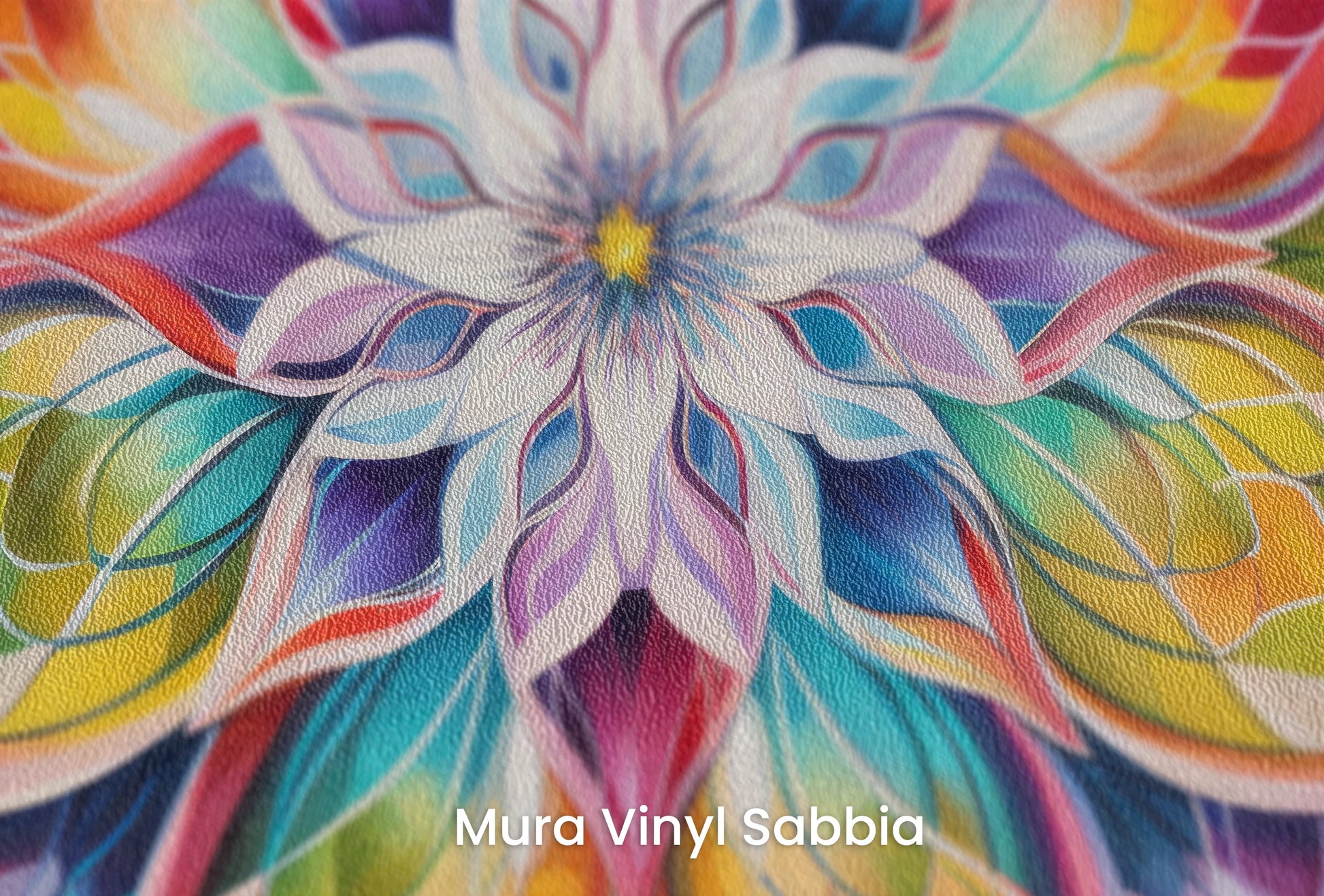 Zbliżenie na artystyczną fototapetę o nazwie Autumn Radiance #2 na podłożu Mura Vinyl Sabbia struktura grubego ziarna piasku.