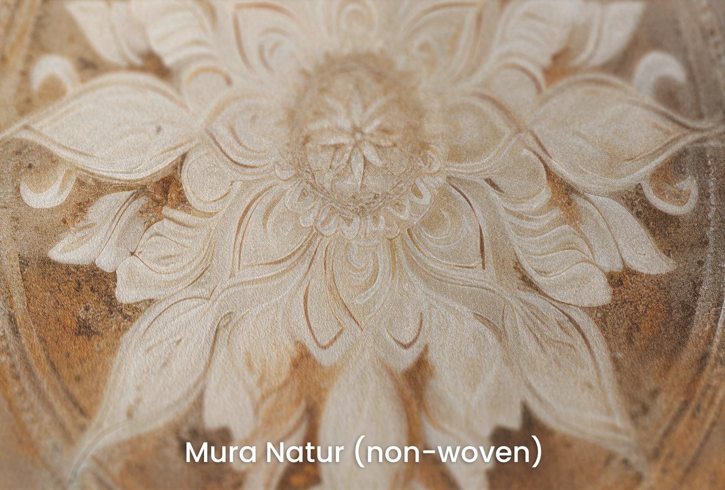 Zbliżenie na artystyczną fototapetę o nazwie Ancient Shield na podłożu Mura Natur (non-woven) - naturalne i ekologiczne podłoże.