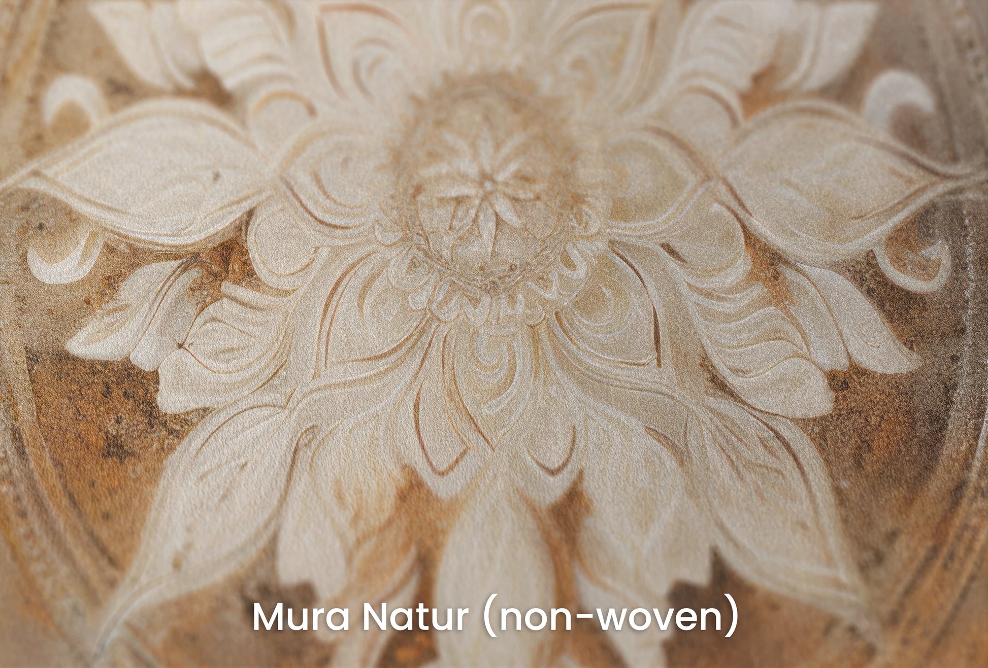 Zbliżenie na artystyczną fototapetę o nazwie Ancient Shield na podłożu Mura Natur (non-woven) - naturalne i ekologiczne podłoże.