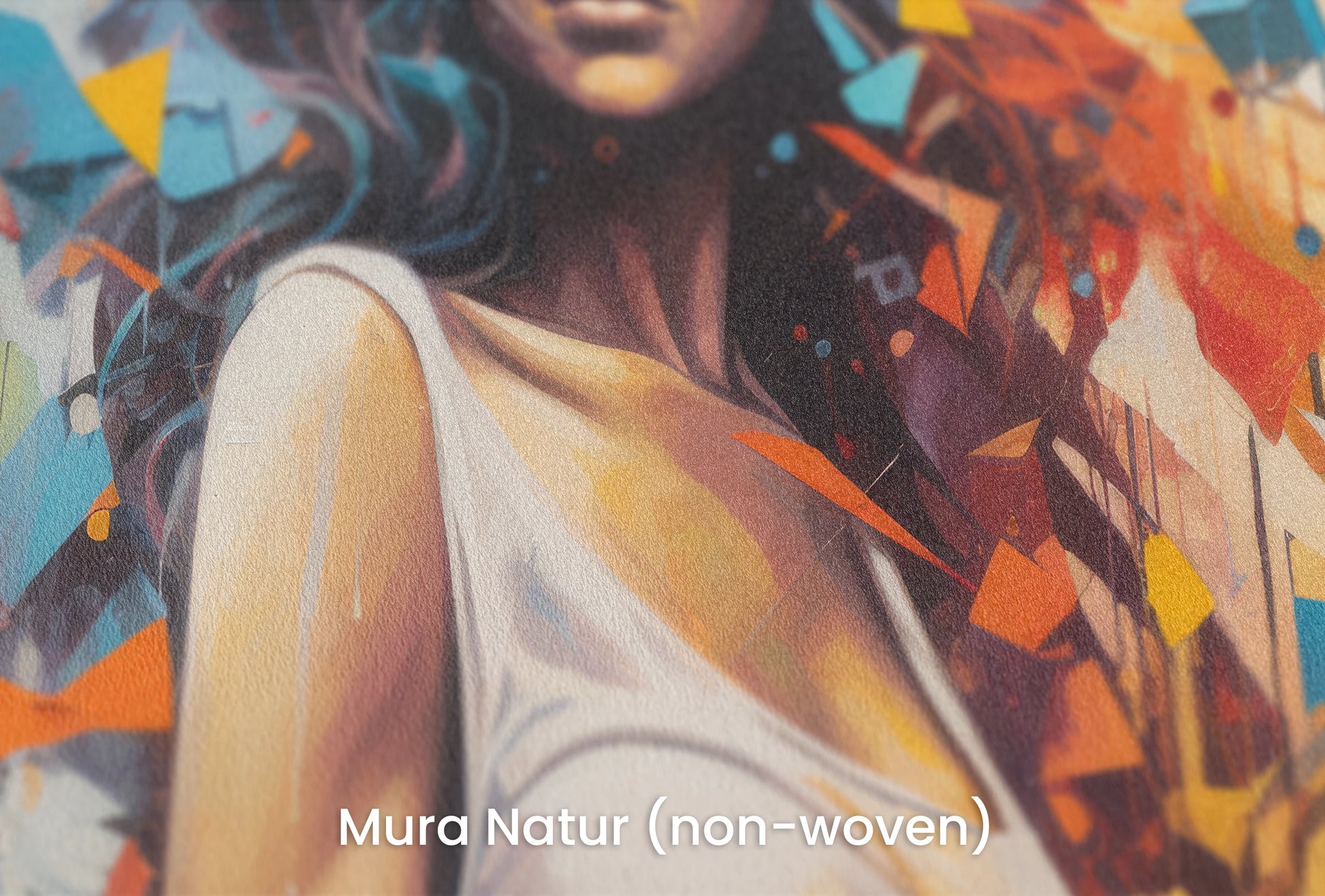 Zbliżenie na artystyczną fototapetę o nazwie Urban Siren na podłożu Mura Natur (non-woven) - naturalne i ekologiczne podłoże.