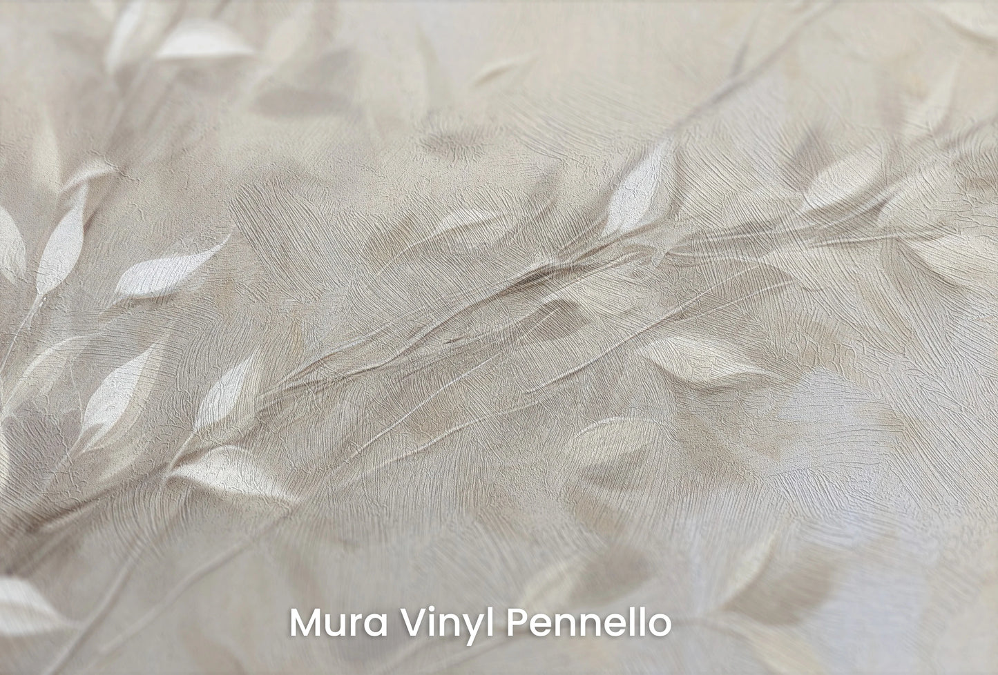 Zbliżenie na artystyczną fototapetę o nazwie Tranquil Twigs na podłożu Mura Vinyl Pennello - faktura pociągnięć pędzla malarskiego.