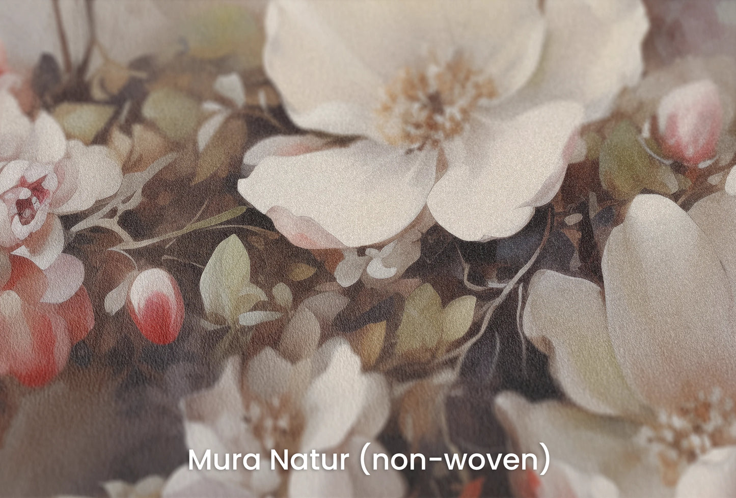 Zbliżenie na artystyczną fototapetę o nazwie Mystic Garden na podłożu Mura Natur (non-woven) - naturalne i ekologiczne podłoże.
