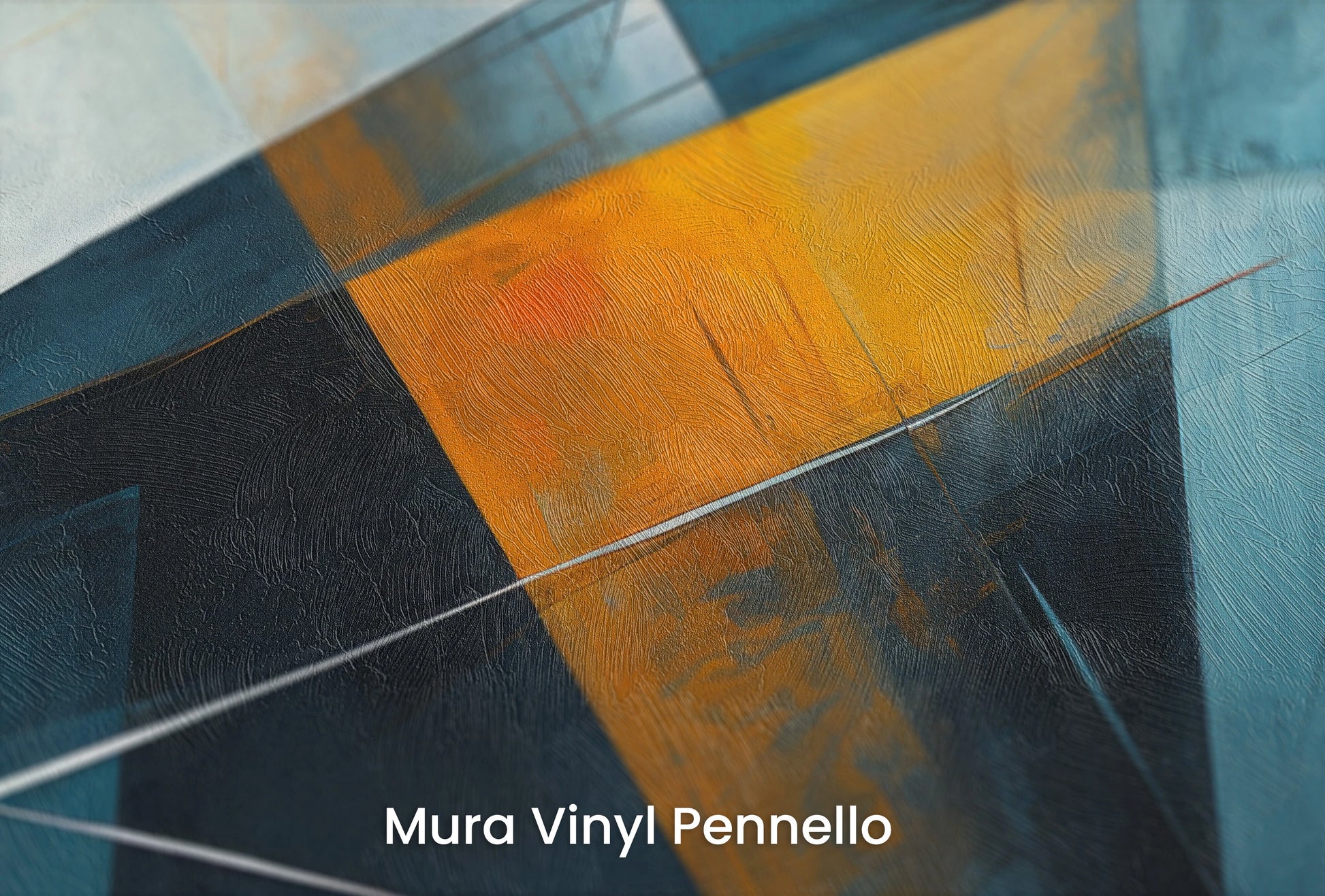 Zbliżenie na artystyczną fototapetę o nazwie Abstract Depths na podłożu Mura Vinyl Pennello - faktura pociągnięć pędzla malarskiego.