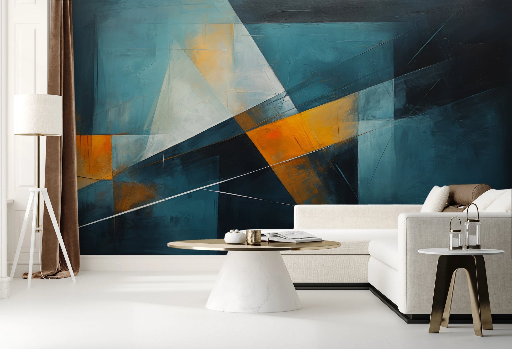 Fototapeta malowana o nazwie Abstract Depths pokazana w aranżacji wnętrza.