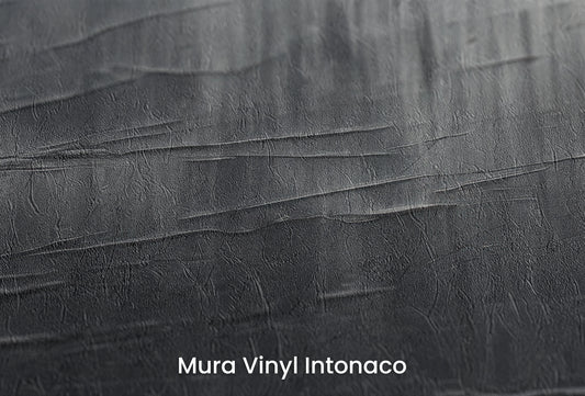 Zbliżenie na artystyczną fototapetę o nazwie Silver Strokes na podłożu Mura Vinyl Intonaco - struktura tartego tynku.