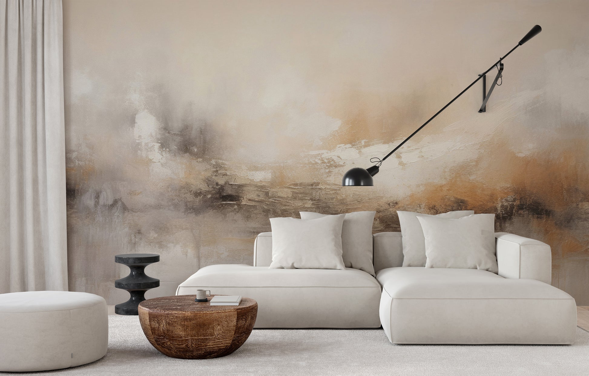 Fototapeta artystyczna o nazwie ECHOES OF DAWN pokazana w aranżacji wnętrza.