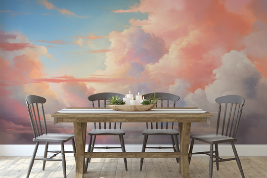 Wzór fototapety artystycznej o nazwie Pastel Serenity #2 pokazanej w aranżacji wnętrza.