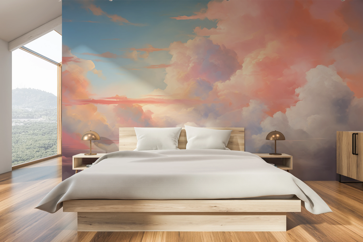 Fototapeta malowana o nazwie Pastel Serenity #2 pokazana w aranżacji wnętrza.