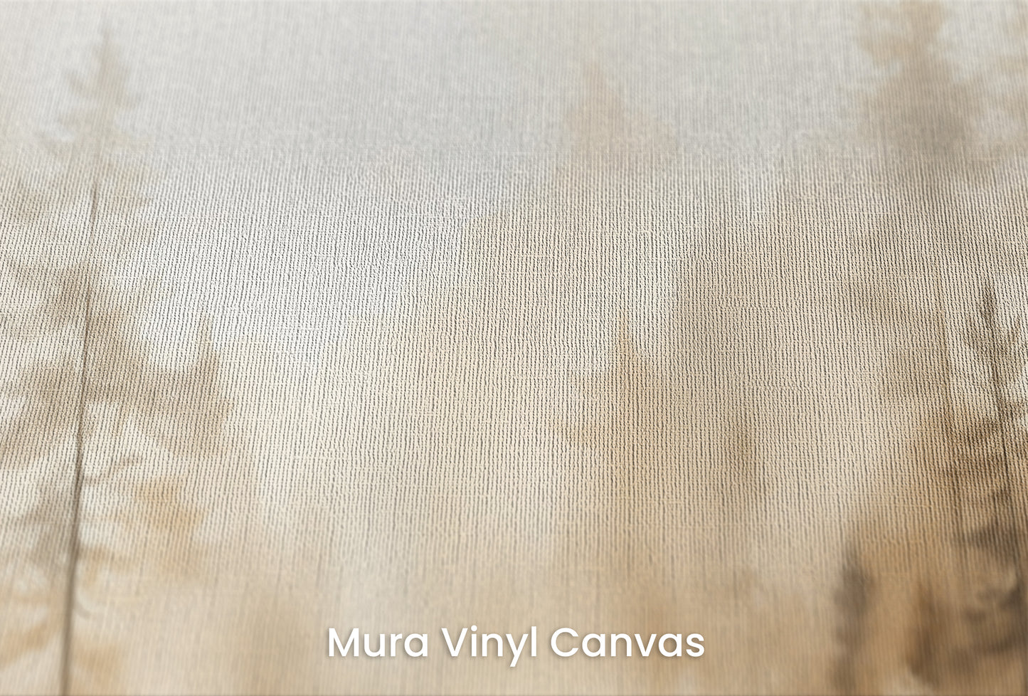 Zbliżenie na artystyczną fototapetę o nazwie GLOWING MIST FOREST PATH MURAL na podłożu Mura Vinyl Canvas - faktura naturalnego płótna.