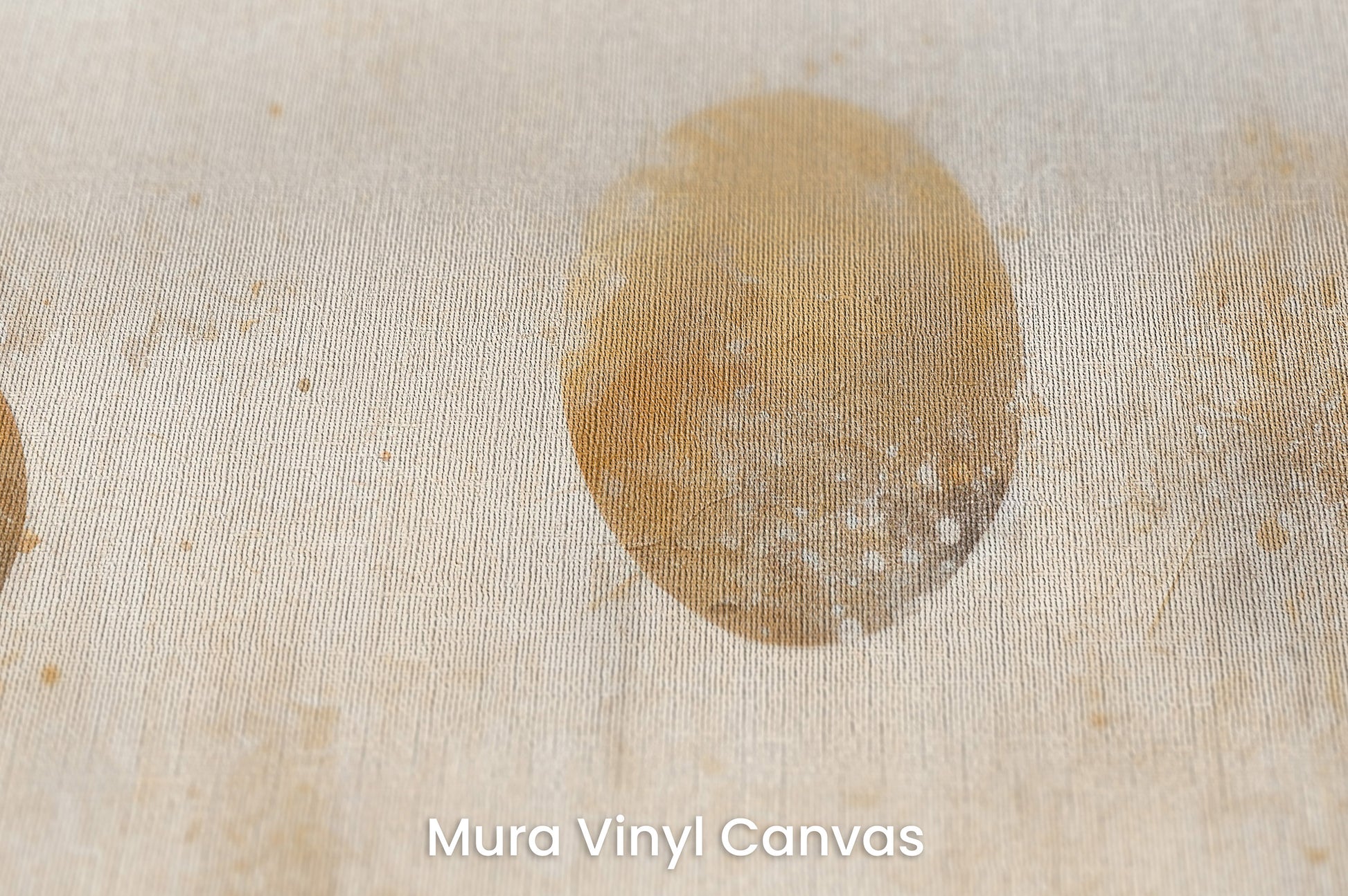 Zbliżenie na artystyczną fototapetę o nazwie AURUM DUST ECLIPSE na podłożu Mura Vinyl Canvas - faktura naturalnego płótna.