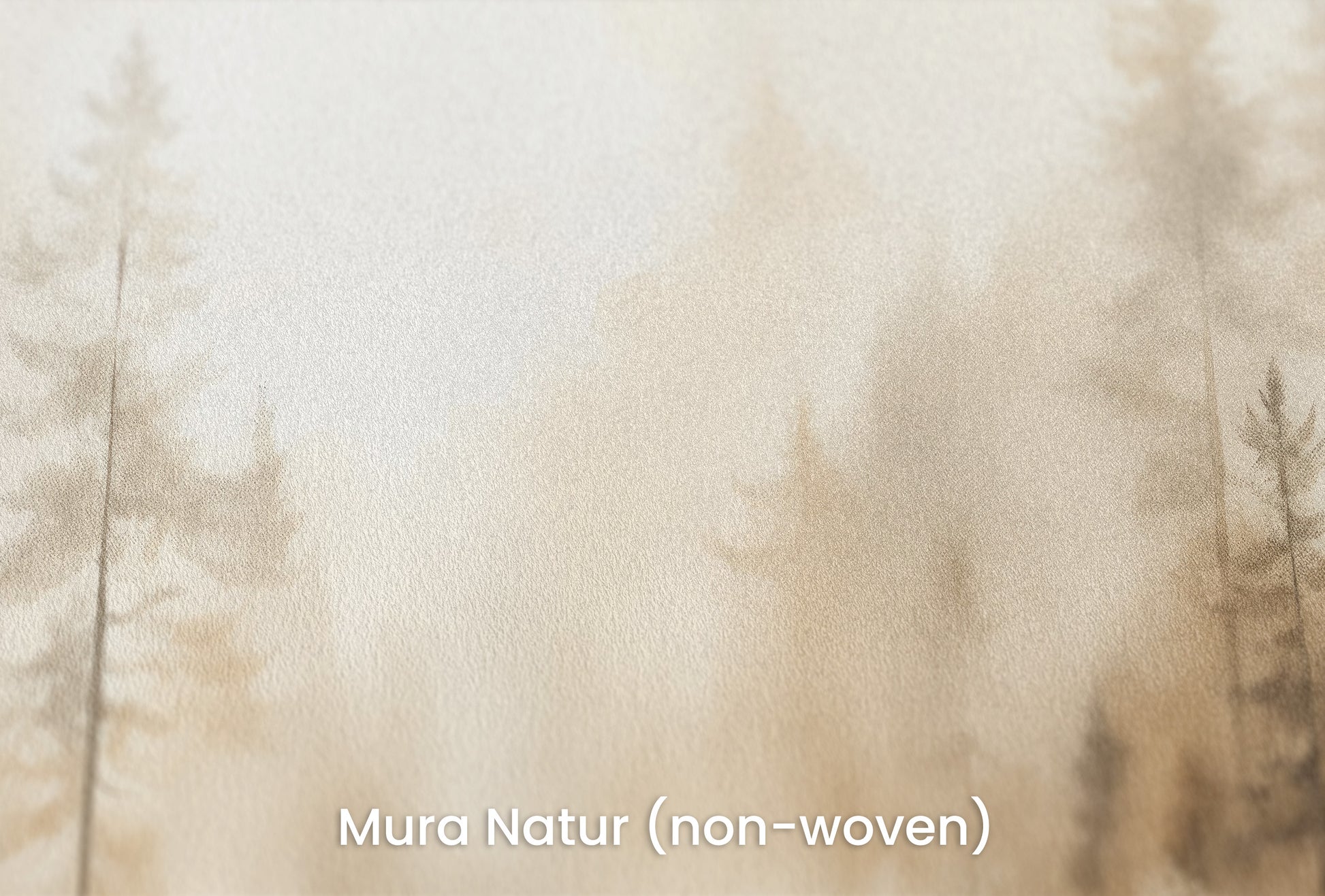 Zbliżenie na artystyczną fototapetę o nazwie GLOWING MIST FOREST PATH MURAL na podłożu Mura Natur (non-woven) - naturalne i ekologiczne podłoże.