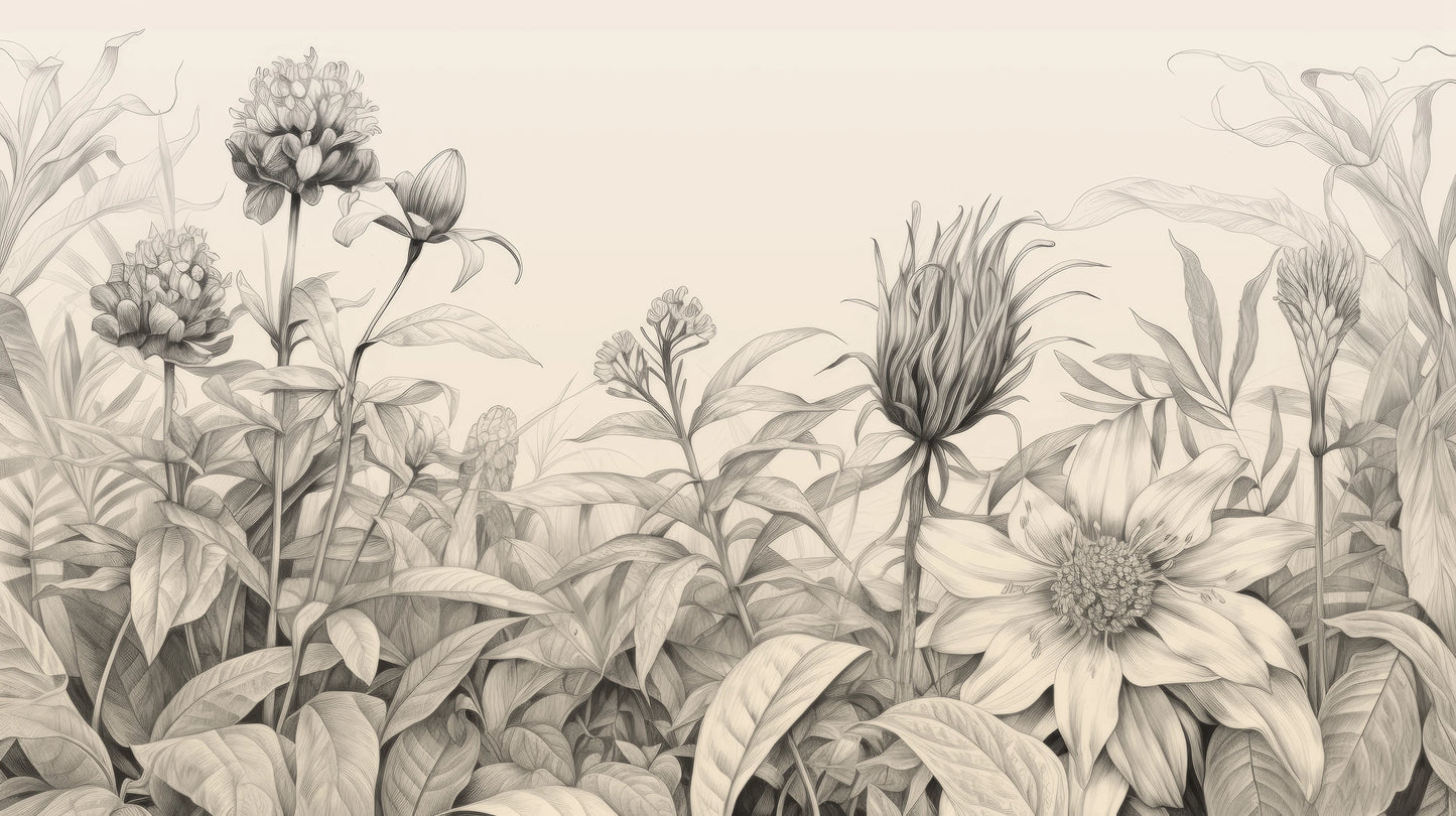 Prezentacja całego wzoru fototapety o nazwie Wild Blossoms