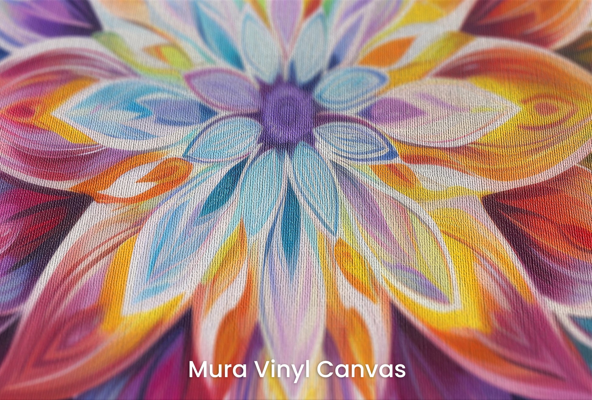 Zbliżenie na artystyczną fototapetę o nazwie Spiritual Awakening na podłożu Mura Vinyl Canvas - faktura naturalnego płótna.
