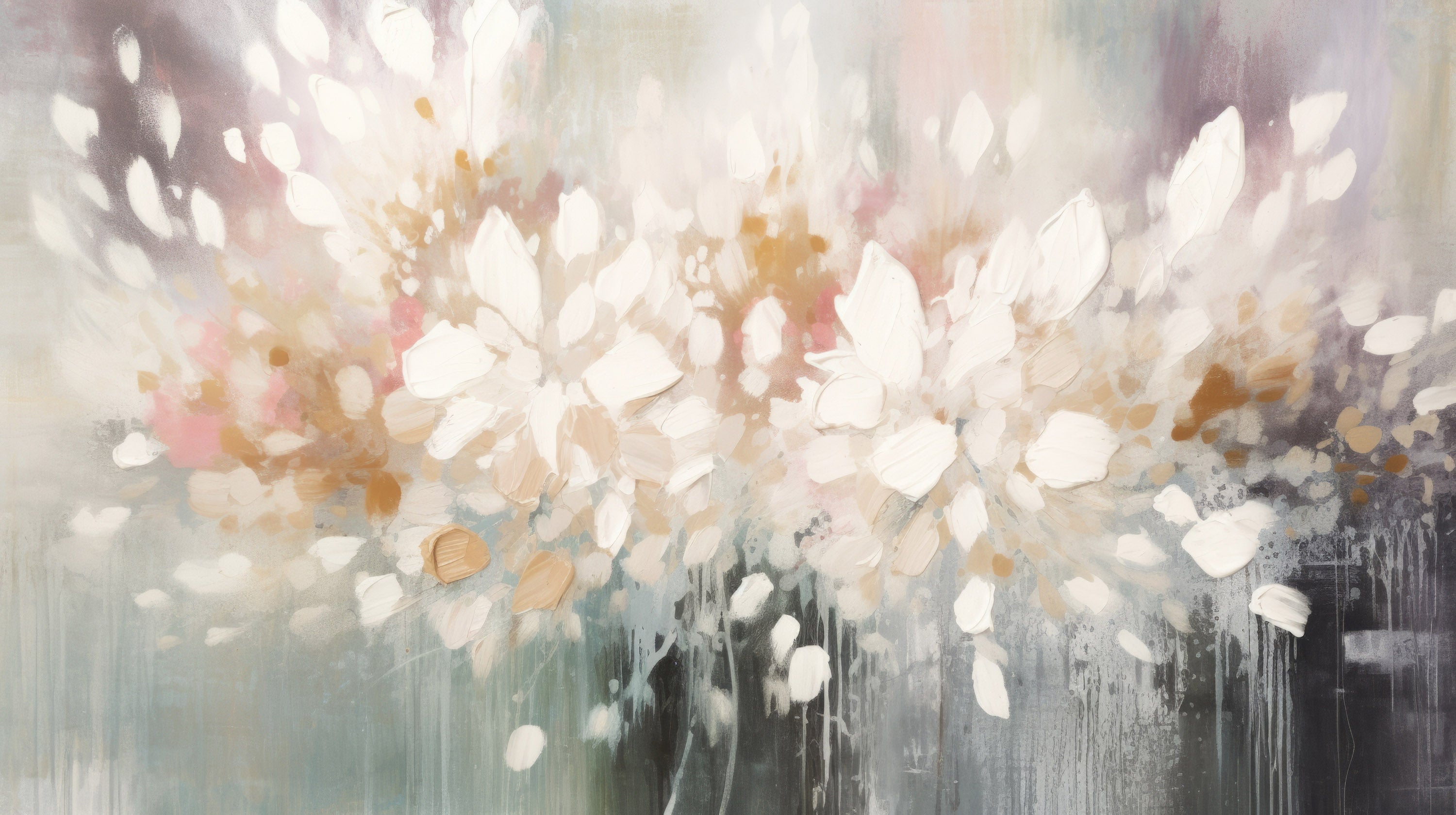 Pattern preview: Prezentacja całego wzoru fototapety o nazwie Luminous Bloom Haze