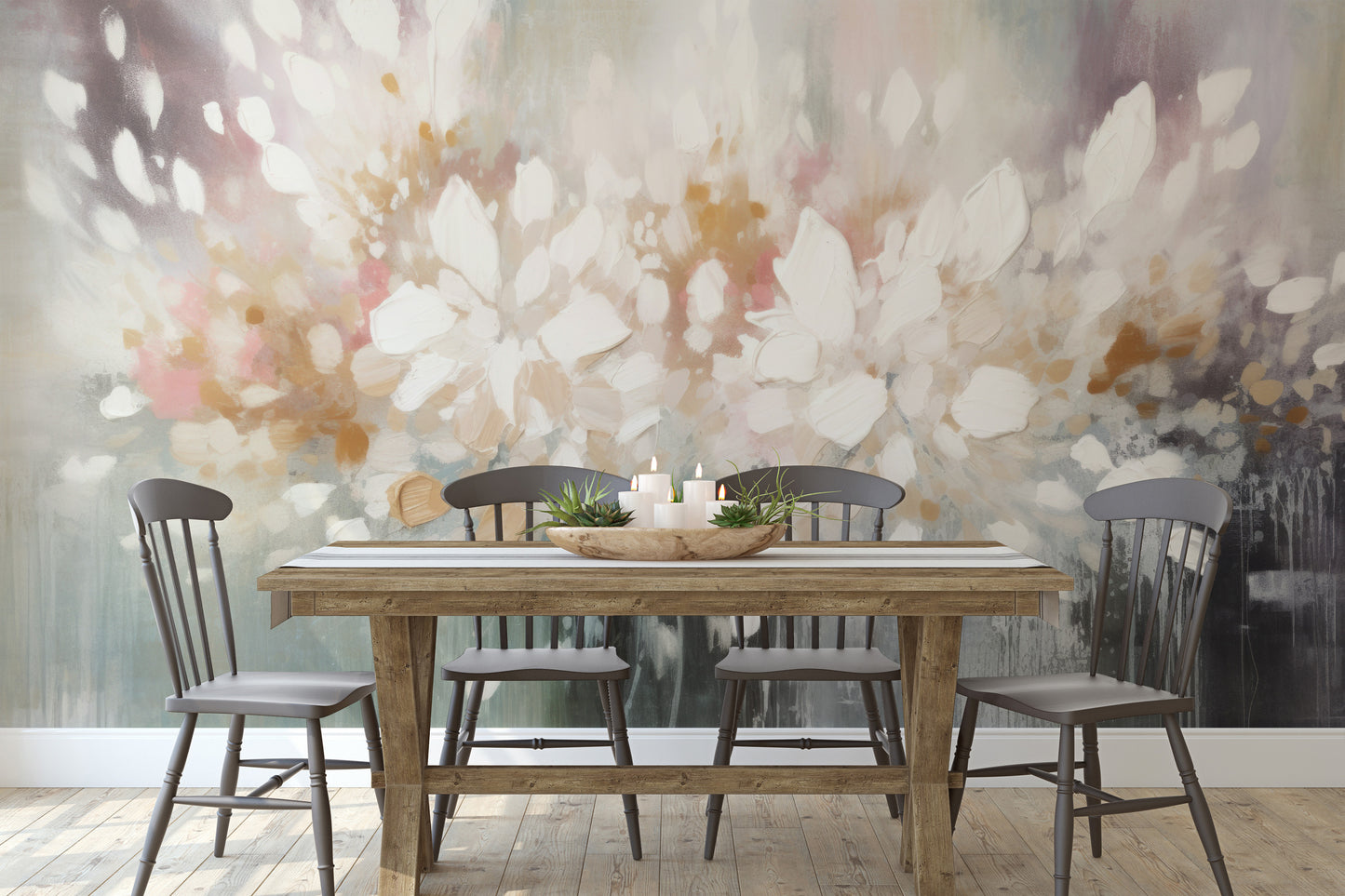 Fototapeta malowana o nazwie Luminous Bloom Haze pokazana w aranżacji wnętrza.