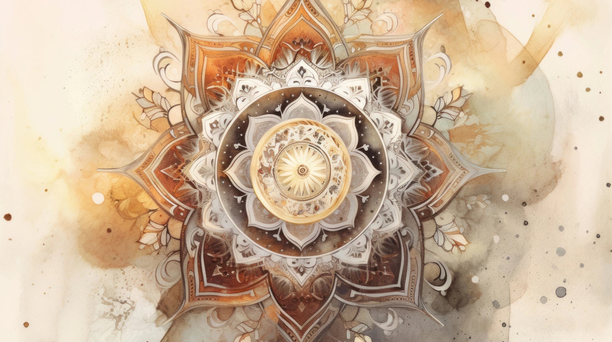 Prezentacja całego wzoru fototapety o nazwie Watercolor Mandala