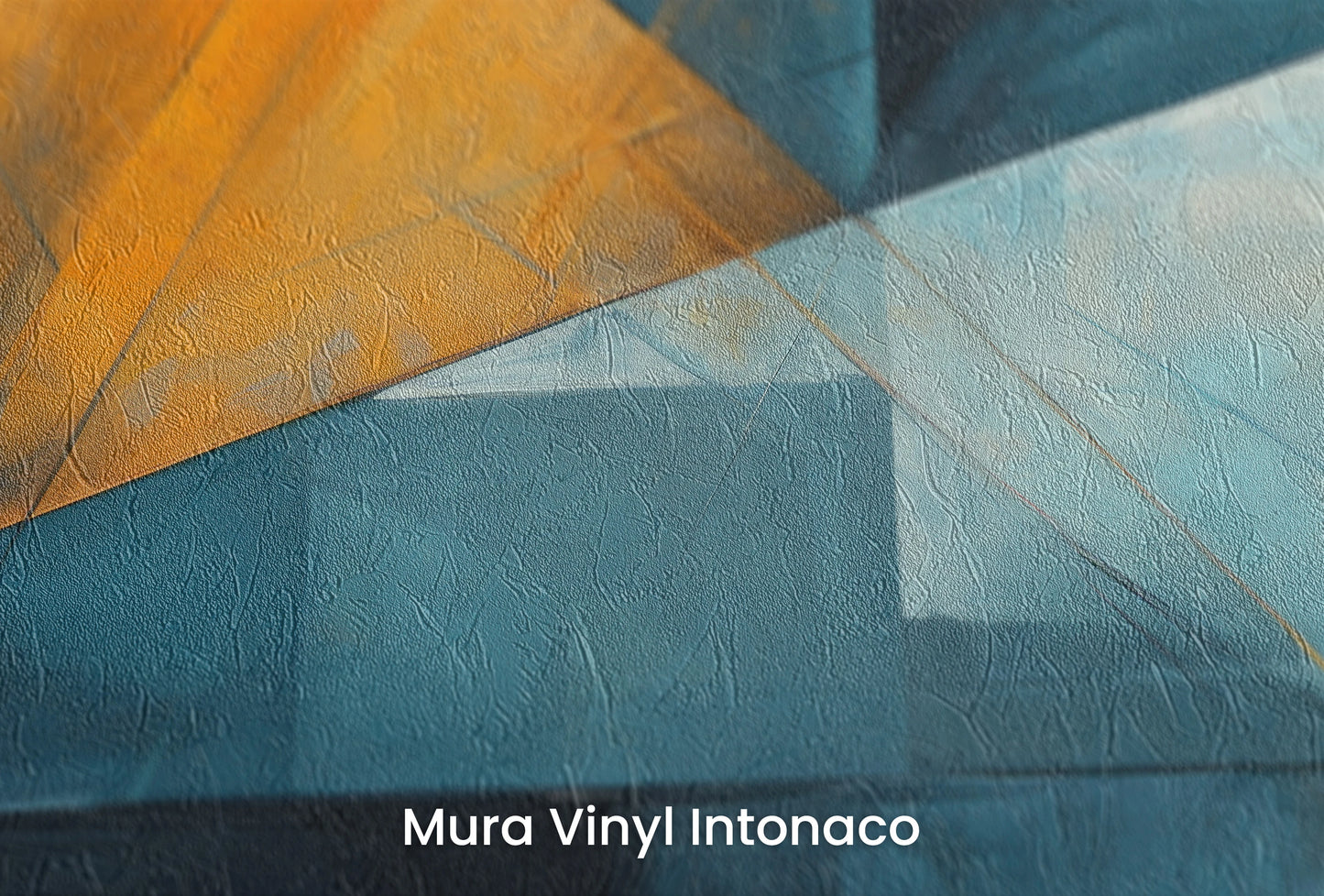 Zbliżenie na artystyczną fototapetę o nazwie Citrus Slice na podłożu Mura Vinyl Intonaco - struktura tartego tynku.