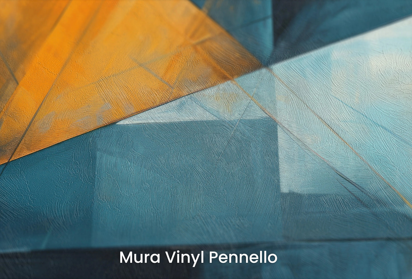 Zbliżenie na artystyczną fototapetę o nazwie Citrus Slice na podłożu Mura Vinyl Pennello - faktura pociągnięć pędzla malarskiego.
