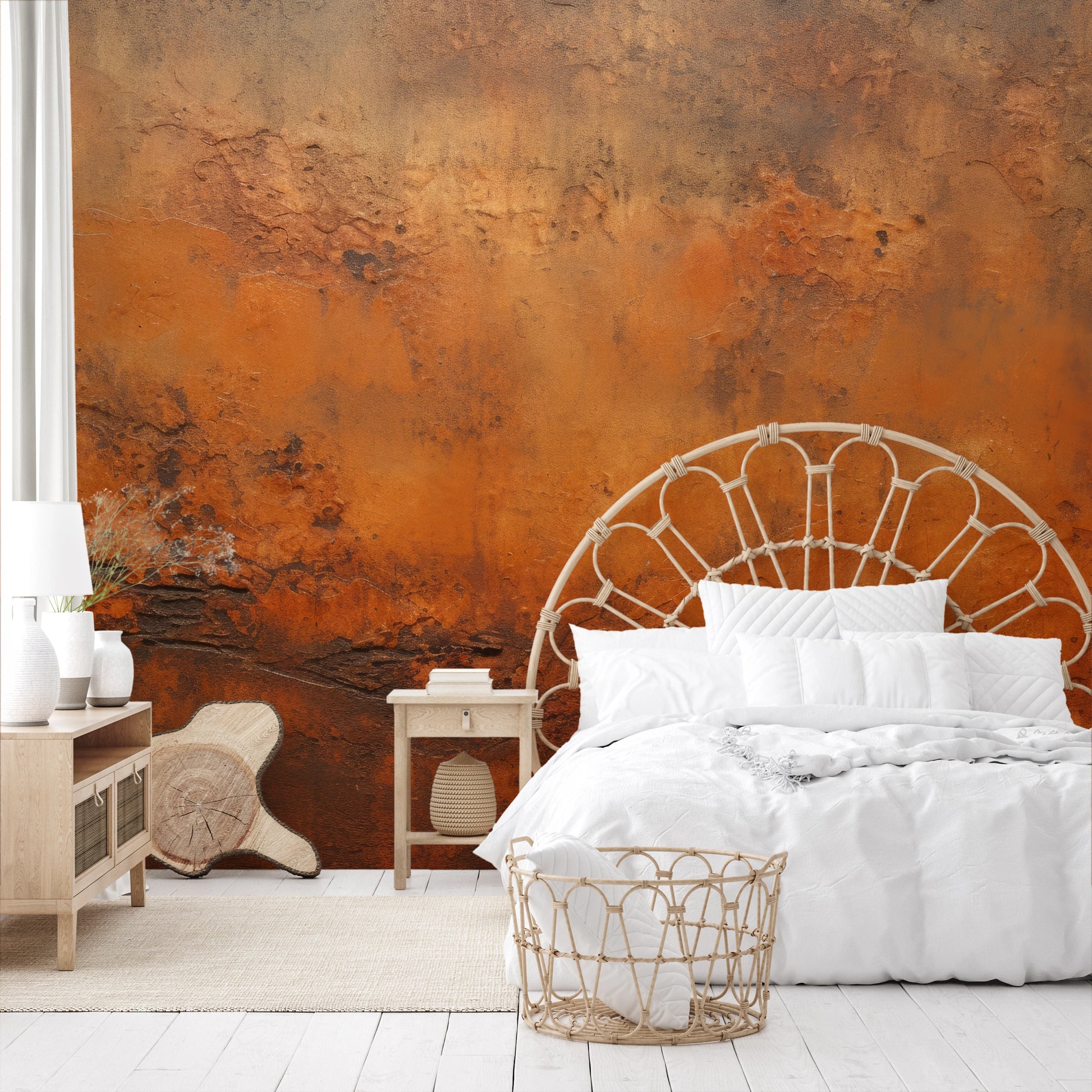 Fototapeta artystyczna o nazwie Rustic Copper pokazana w aranżacji wnętrza.